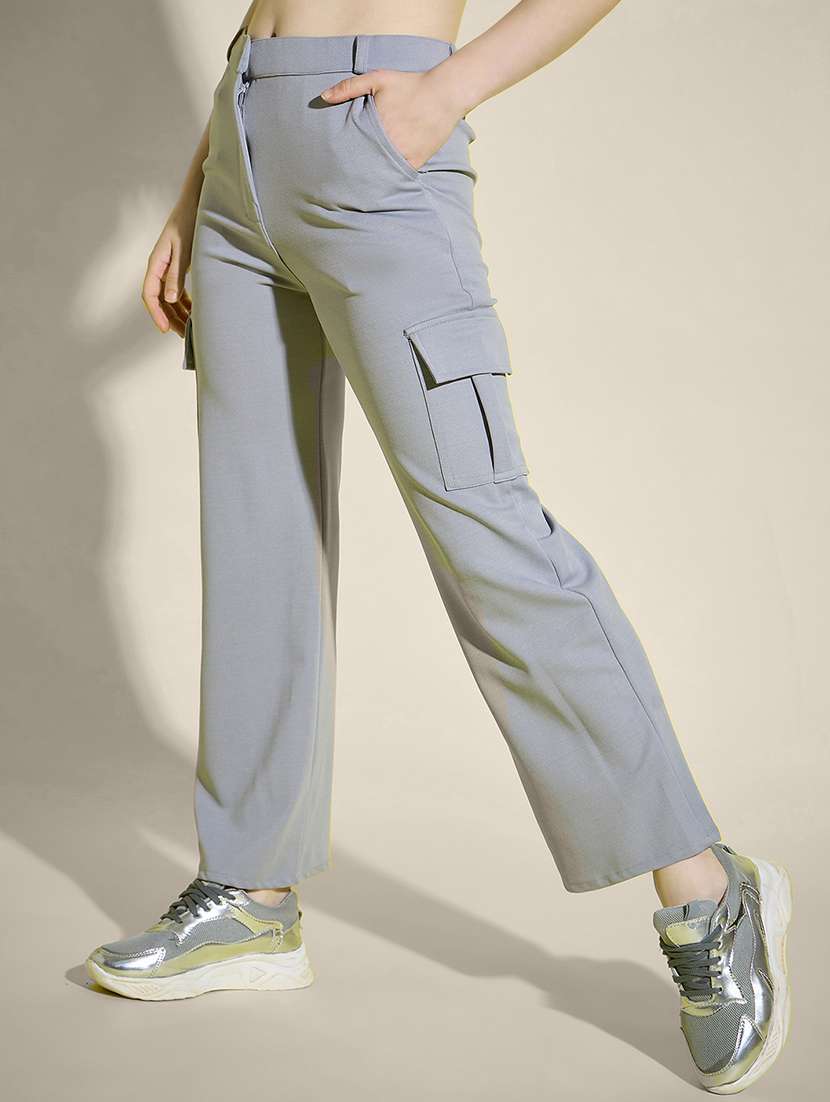 women pack of 2 solid mid rise cargo - 21946767 -  Standard Image - 4