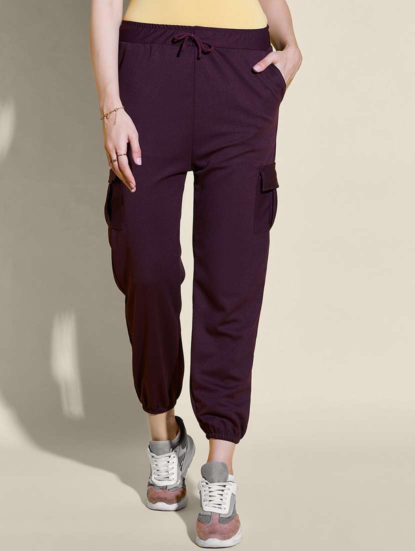 women pack of 2 solid mid rise cargo - 21946784 - Standard Image - 4