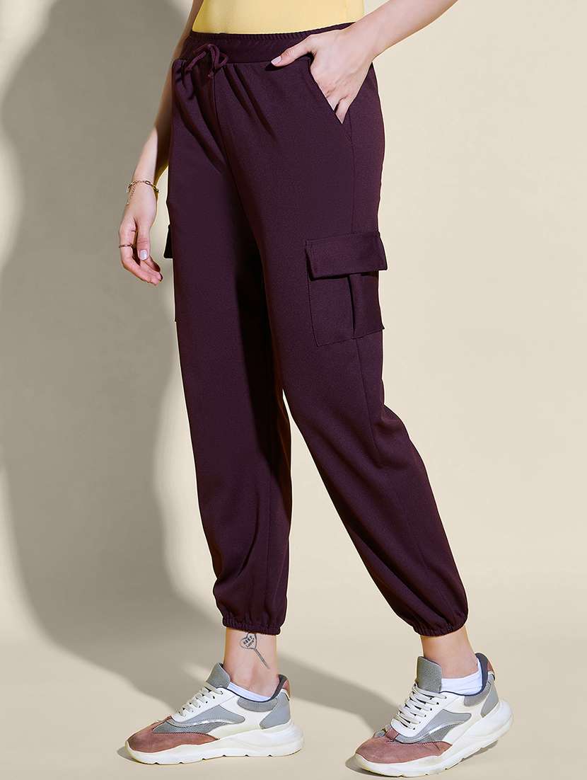 women pack of 2 solid mid rise cargo - 21946787 - Standard Image - 4