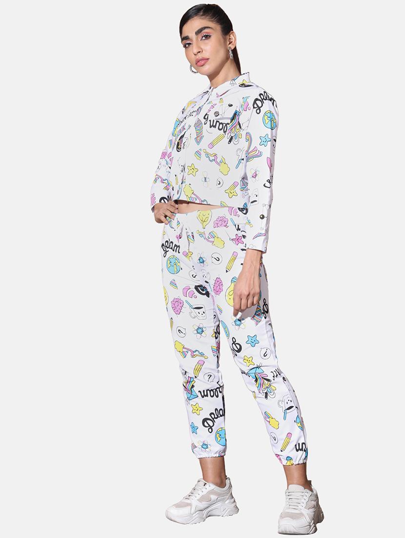 white cotton blend jacket and trouser set coord - 21946799 - Standard Image - 4