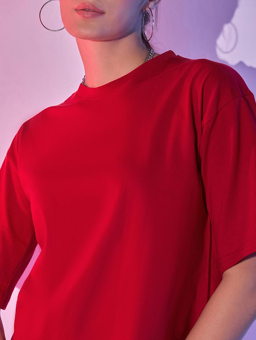 women solid short sleeve crop t-shirt - 21946805 - Standard Image - 4