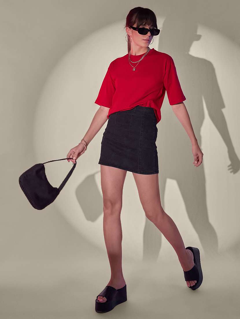 women pack of 2 solid short sleeve crop t-shirt - 21946823 -  Standard Image - 6
