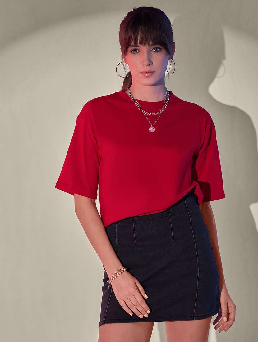 women pack of 2 solid short sleeve crop t-shirt - 21946834 -  Standard Image - 4