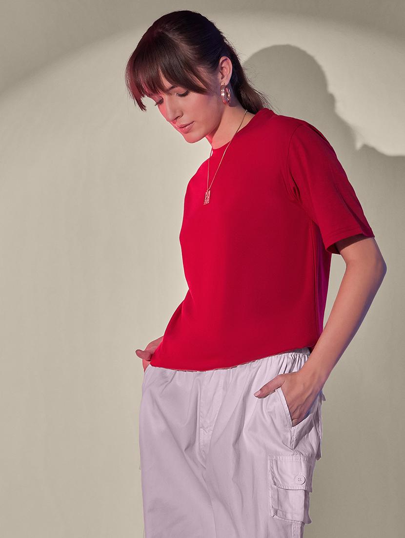 women pack of 2 solid short sleeve oversized t-shirt - 21946840 - Standard Image - 1