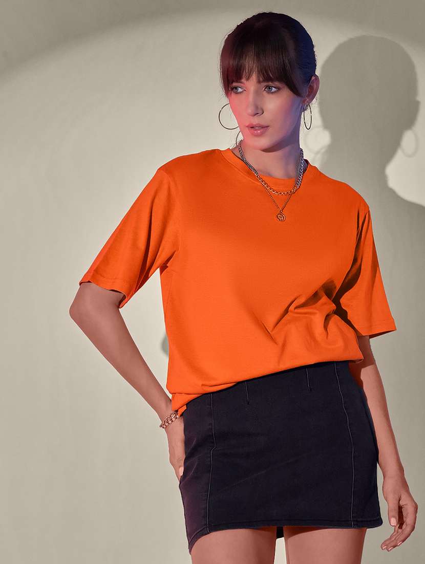 women pack of 2 solid short sleeve oversized t-shirt - 21946847 -  Standard Image - 1