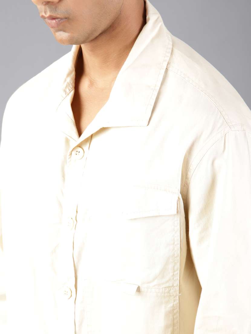 men solid collared long sleeve casual shirt - 21947143 -  Standard Image - 4