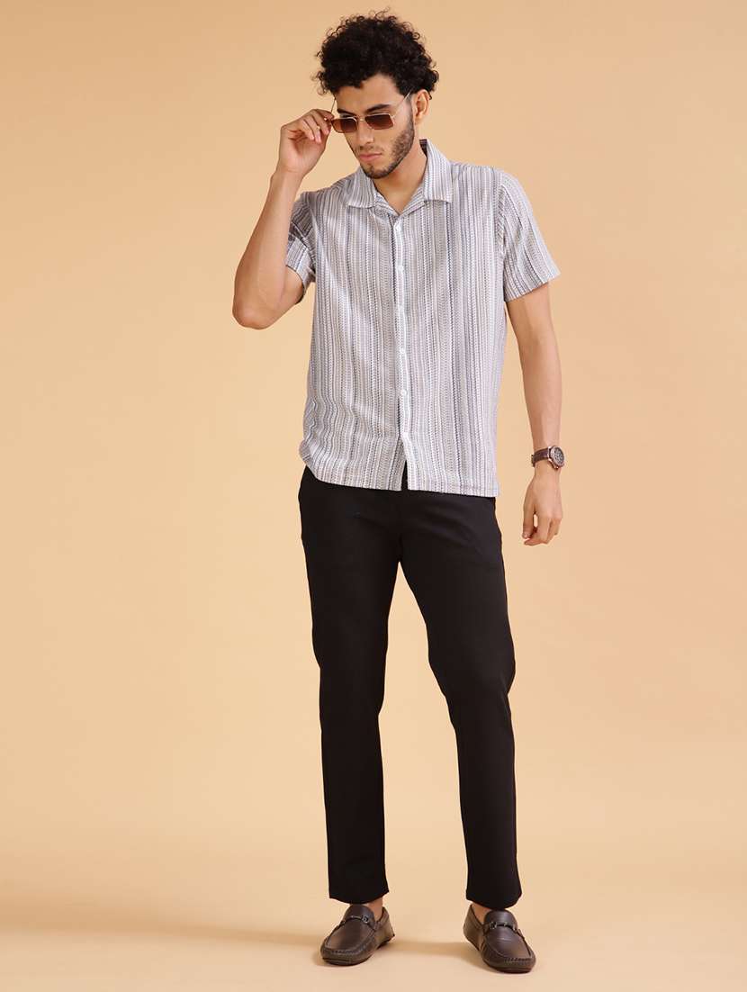 black cotton chinos casual men solid mid rise casual chinos - 21947152 - Standard Image - 4