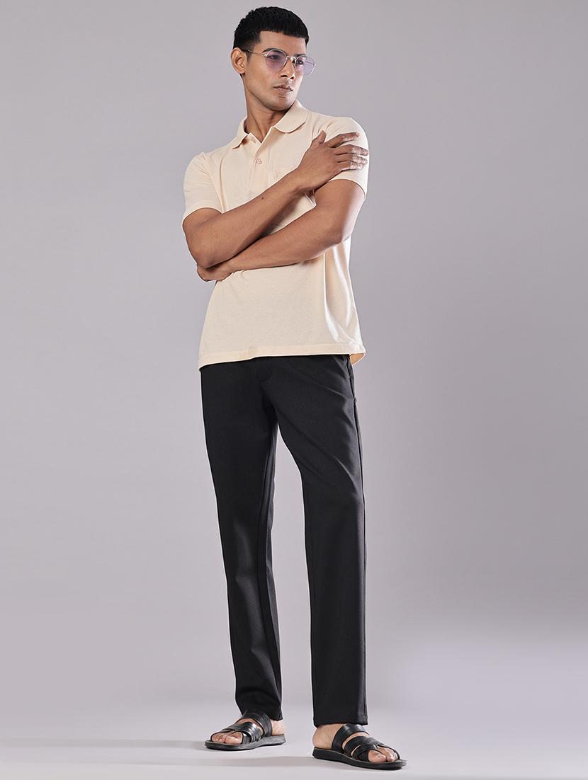 men solid mid rise staright fit chinos - 21947153 - Standard Image - 4