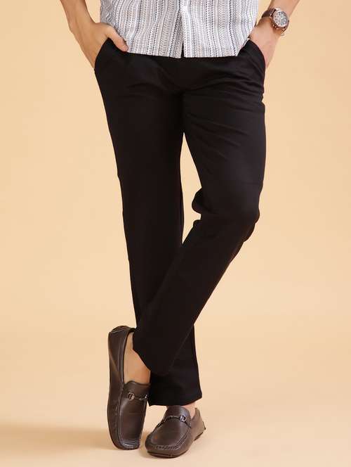 men solid mid rise casual chinos - 21947154 -  Standard Image - 0