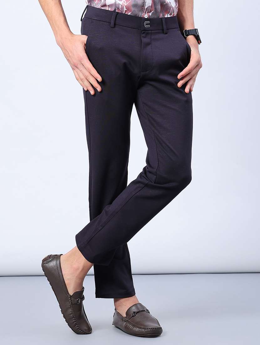 men solid mid rise casual chinos - 21947155 -  Standard Image - 1