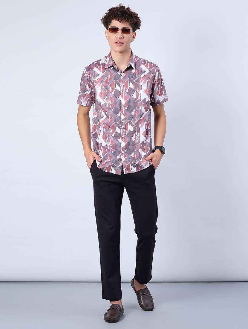 men solid mid rise casual chinos - 21947155 -  Standard Image - 4