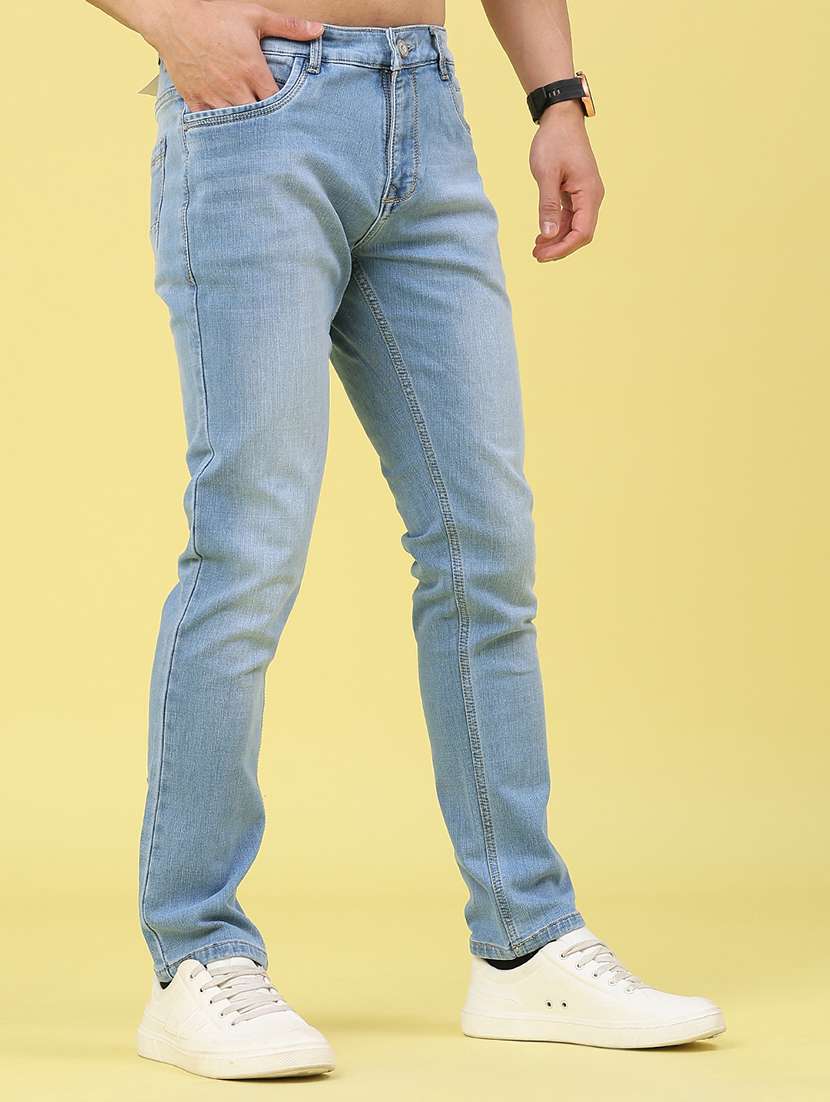 men washed mid rise full length slim fit jeans - 21947160 -  Standard Image - 1
