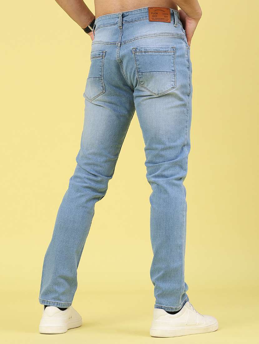 men washed mid rise full length slim fit jeans - 21947160 -  Standard Image - 4