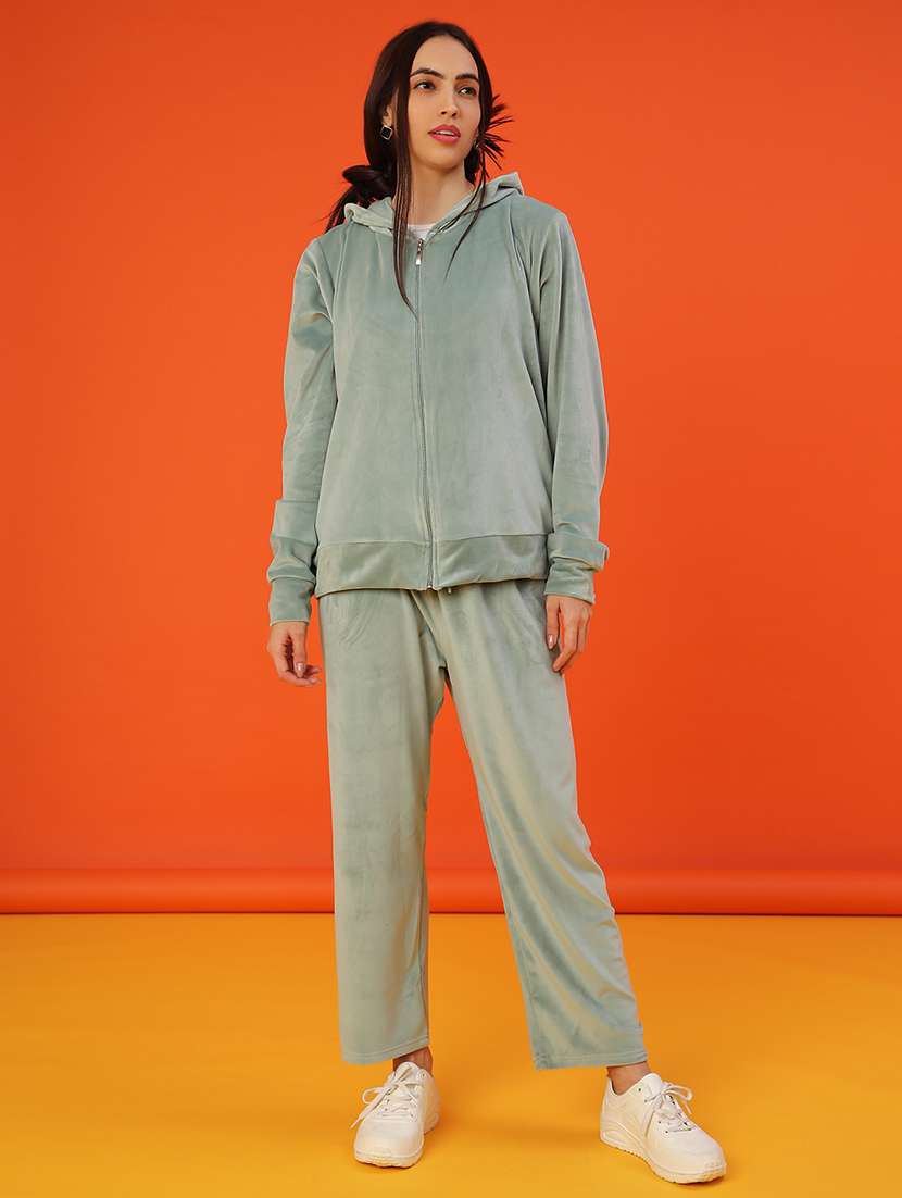 women solid hoode witner wear co-ord - 21947227 -  Standard Image - 1