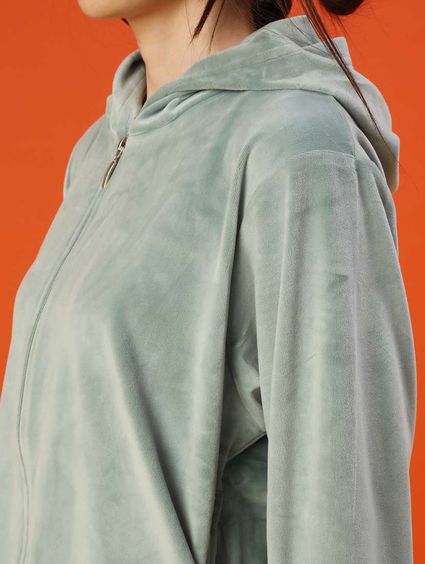 women solid hoode witner wear co-ord - 21947227 -  Standard Image - 4