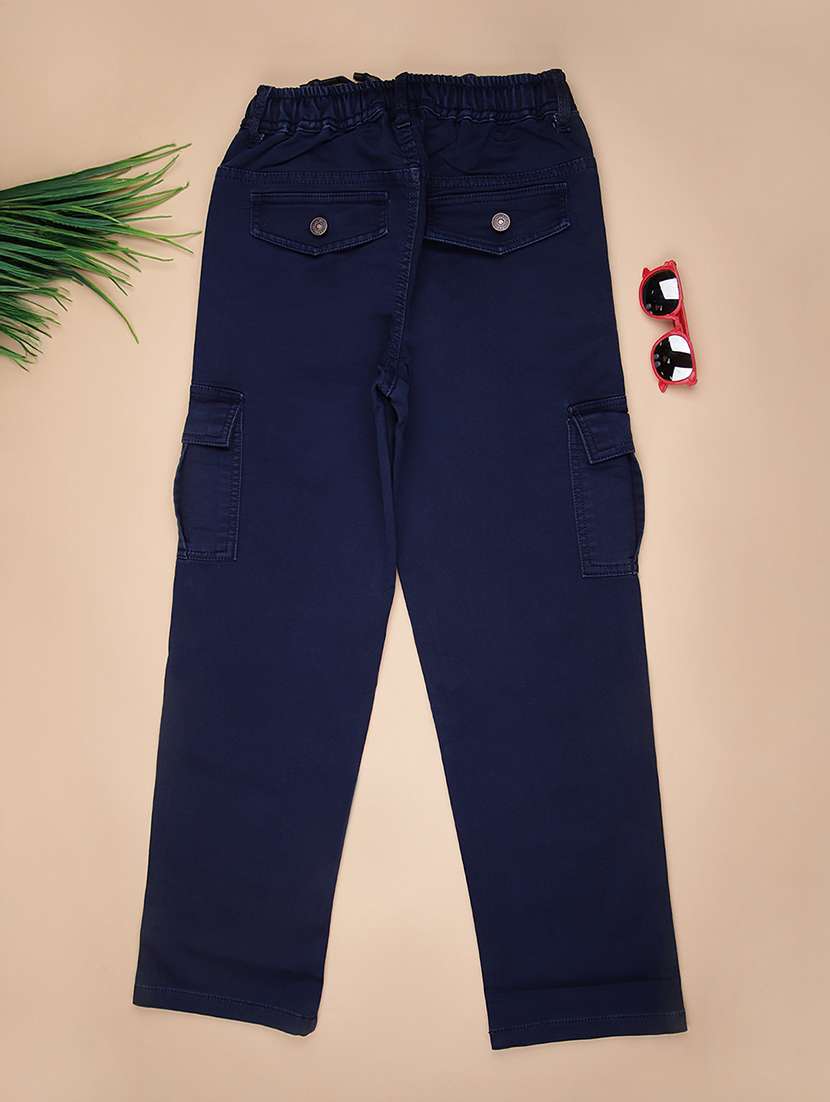 boys solid mid rise denim cargo jean - 21947293 -  Standard Image - 1