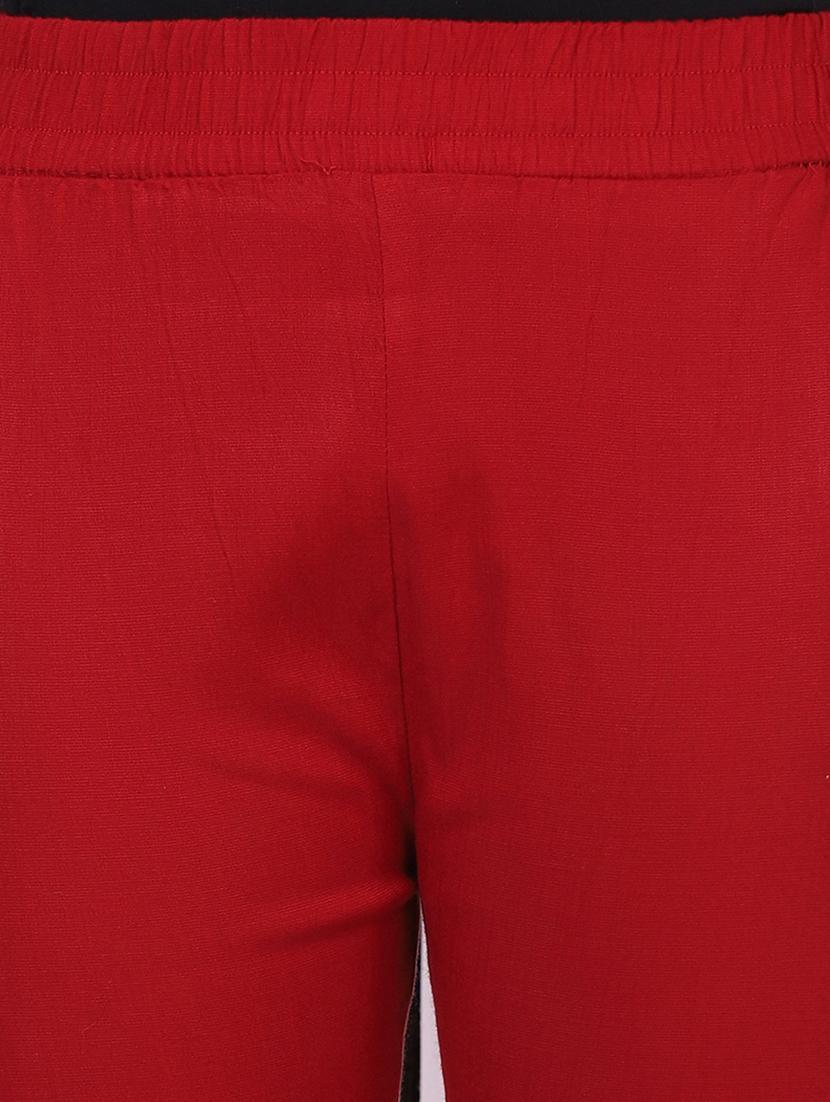 women embroidered hem mid rise tapered pant - 21947497 - Standard Image - 4