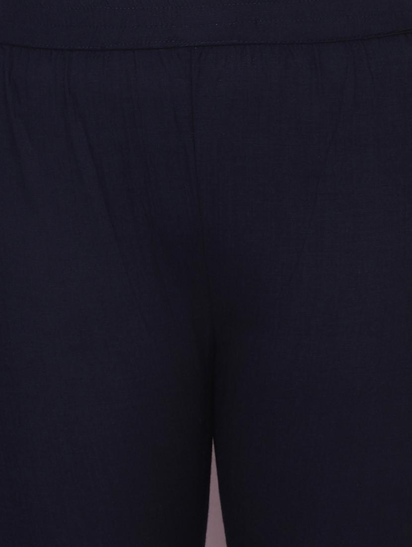 women embroidered hem mid rise tapered pant - 21947498 - Standard Image - 4