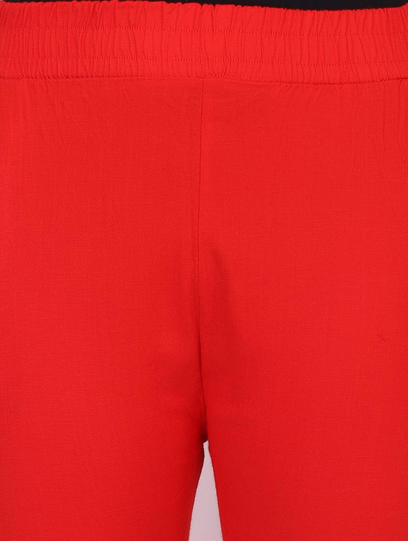 women embroidered hem mid rise tapered pant - 21947499 - Standard Image - 4