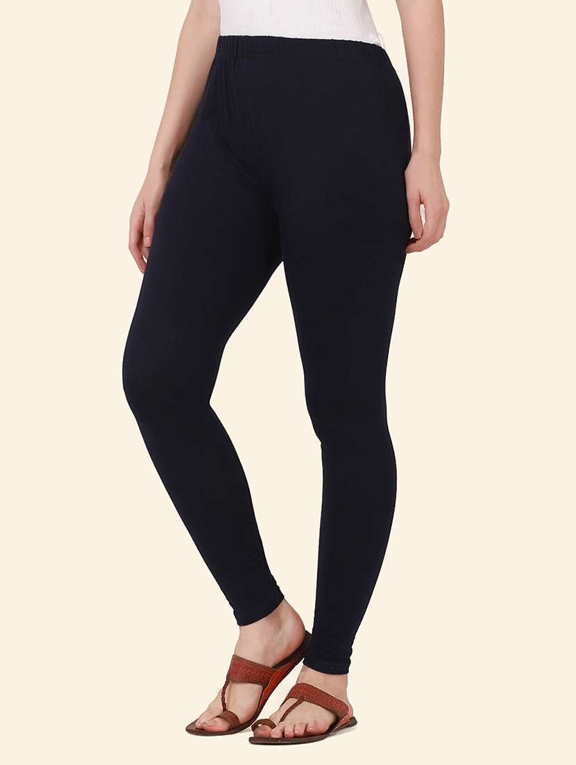 women solid mid rise ankle length legging - 21947503 -  Standard Image - 1