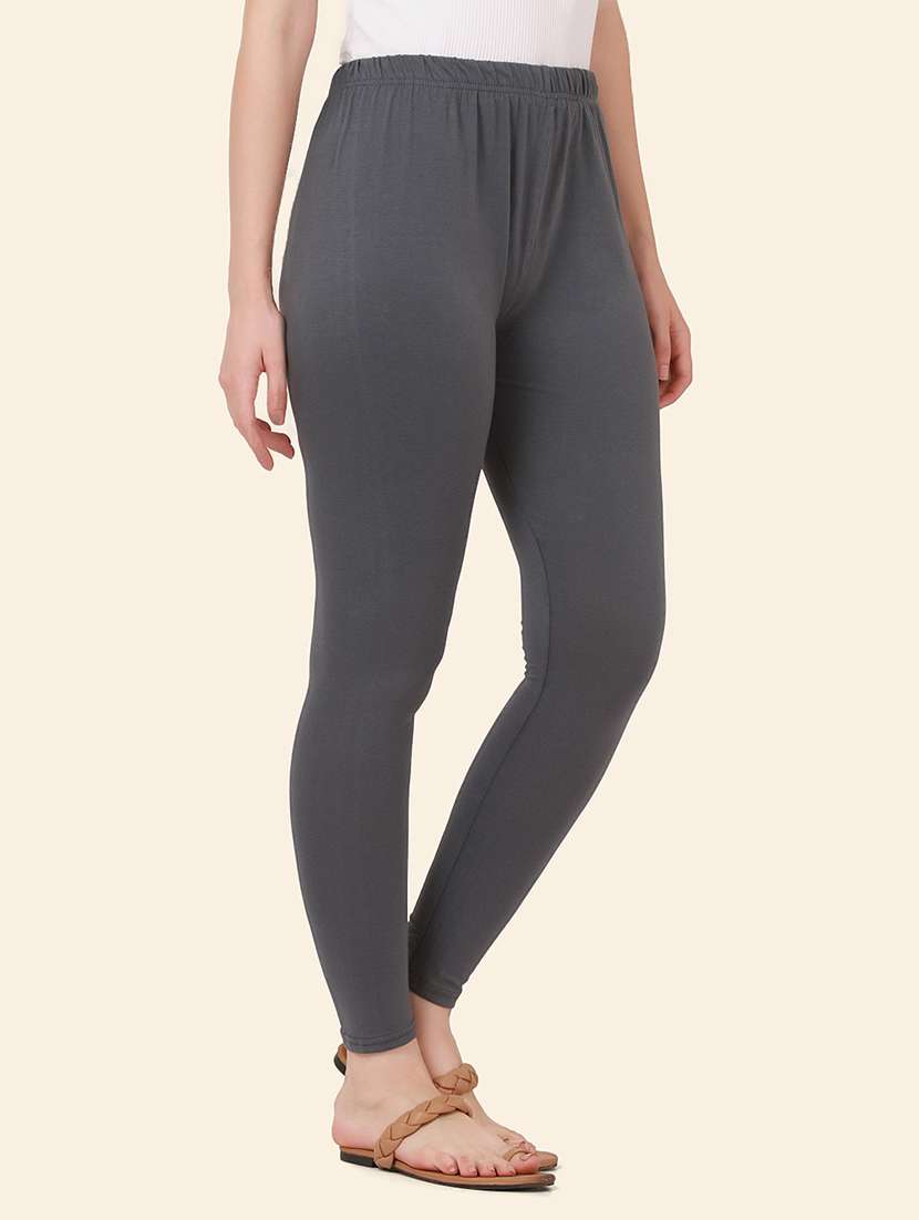 women solid mid rise ankle length legging - 21947508 - Standard Image - 1