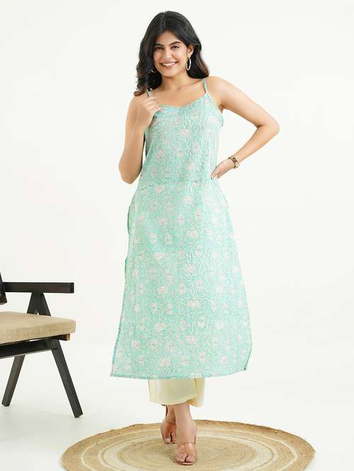 women floral shoulder strap a-line tkurta - 21947566 -  Standard Image - 0