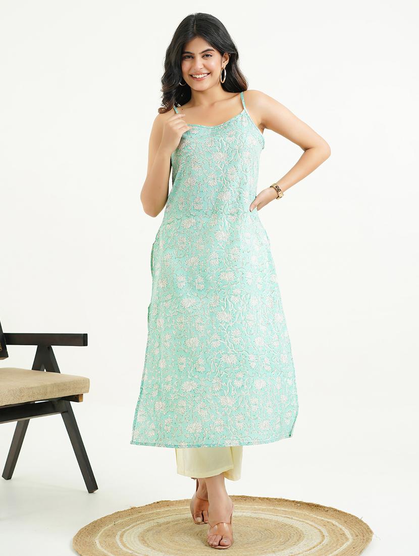 women floral shoulder strap a-line tkurta