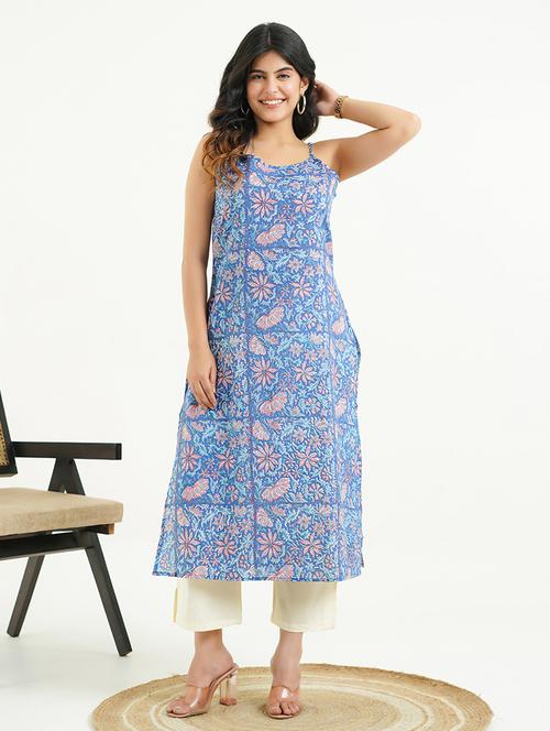 women floral shoulder strap a-line tkurta - 21947567 - Standard Image - 0