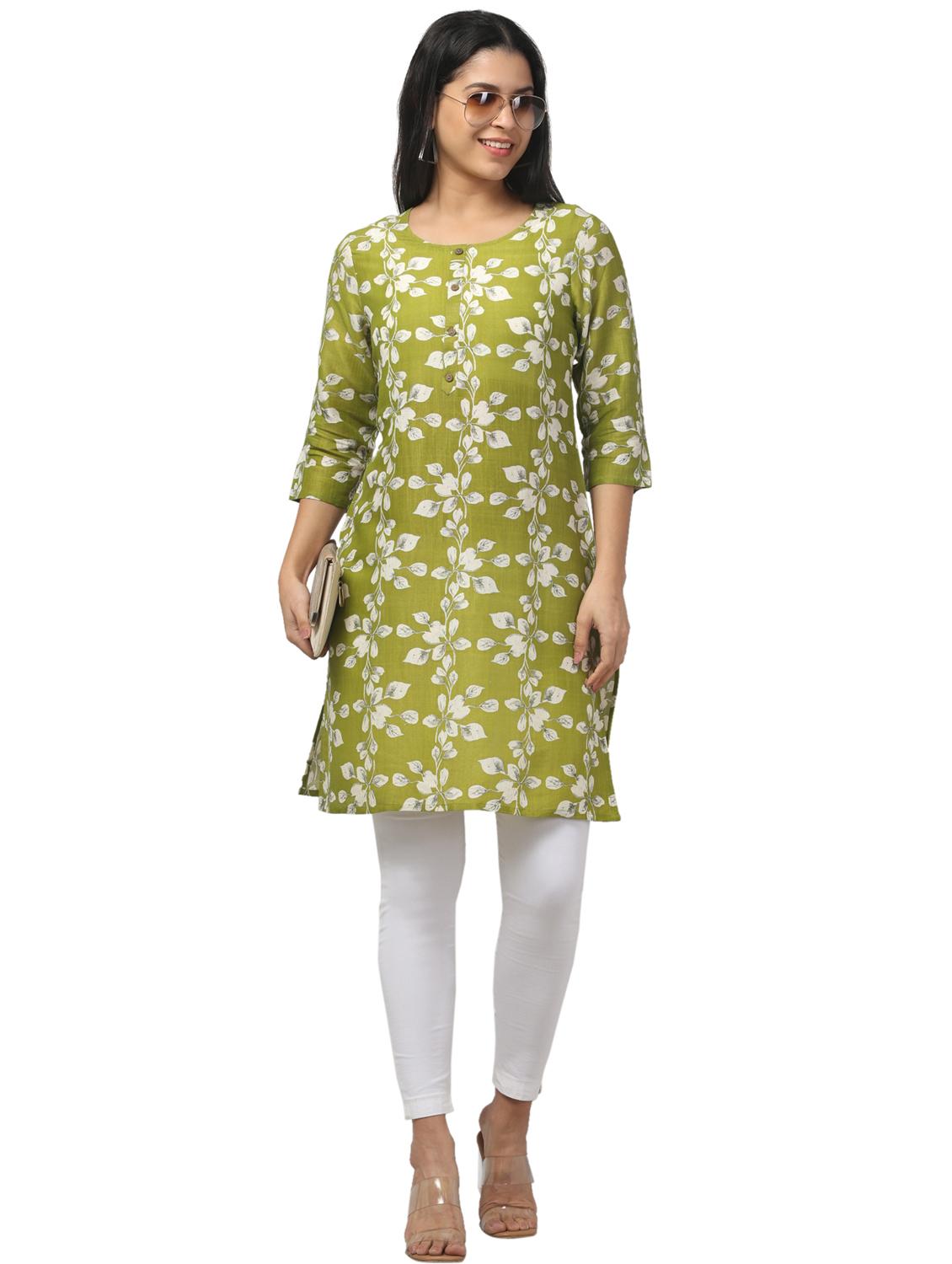women three quarter sleeve straight kurta - 21947643 - Standard Image - 1