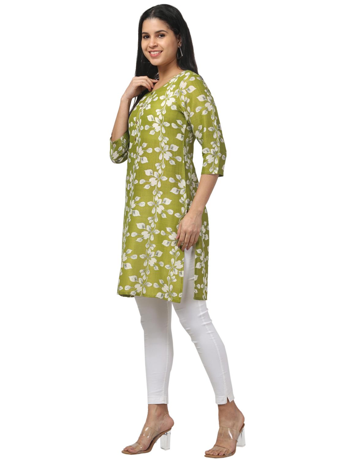 women three quarter sleeve straight kurta - 21947643 - Standard Image - 4
