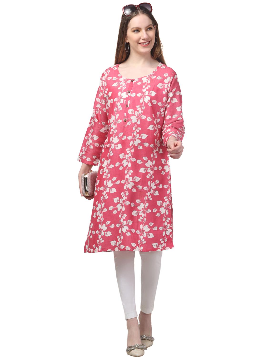 women three quarter sleeve straight kurta - 21947644 -  Zoom Image - 0