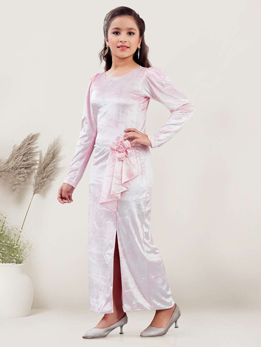 girls solid long sleeve bodycon dress - 21947671 -  Standard Image - 1