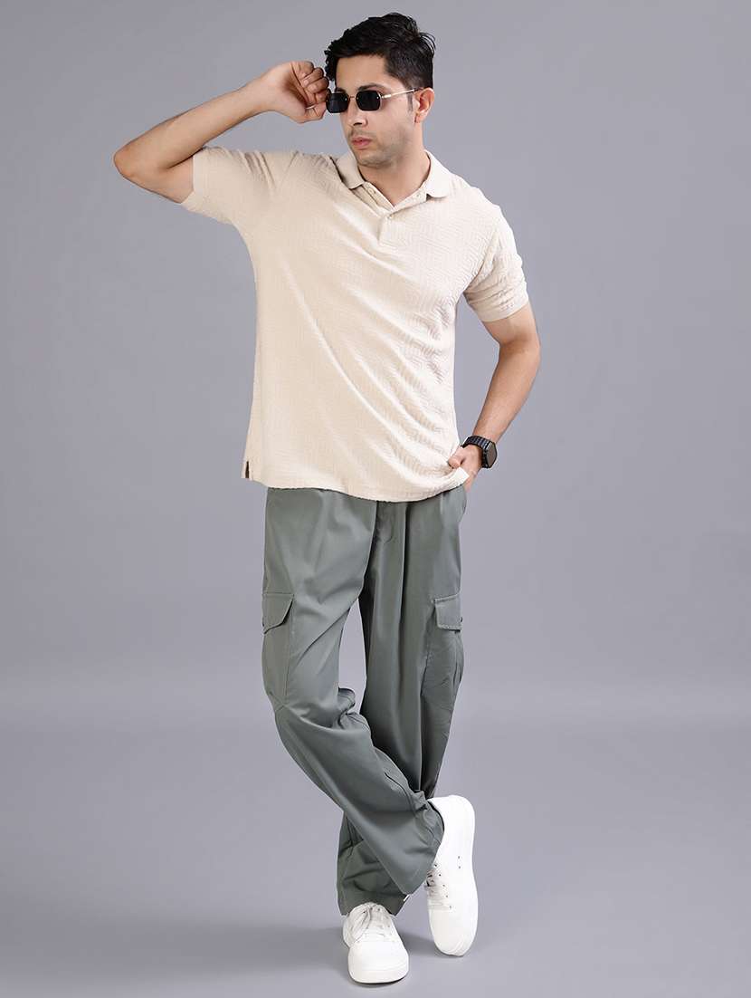 men solid mid rise cargo - 21947706 -  Standard Image - 4