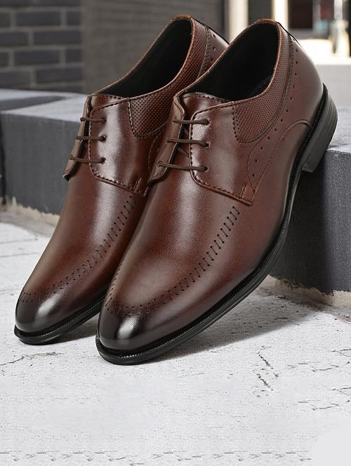 men brown lace-up derby - 21947844 - Standard Image - 0