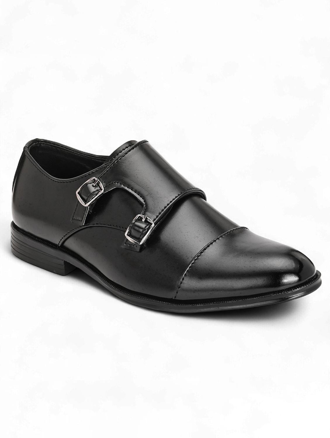 black faux leather monk straps - 21947847 - Standard Image - 1