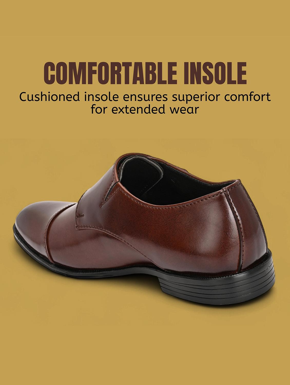brown faux leather monk straps - 21947848 - Standard Image - 4