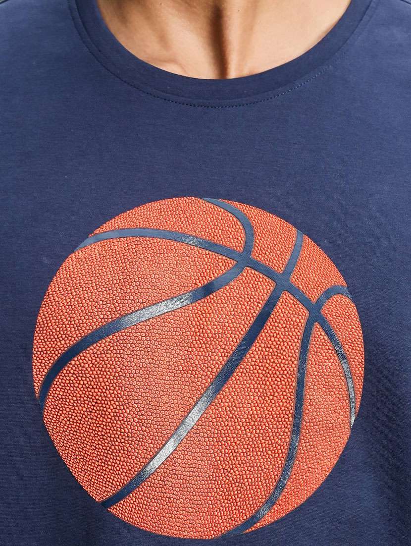 men chest print round neck regular fit t-shirt - 21947884 -  Standard Image - 6