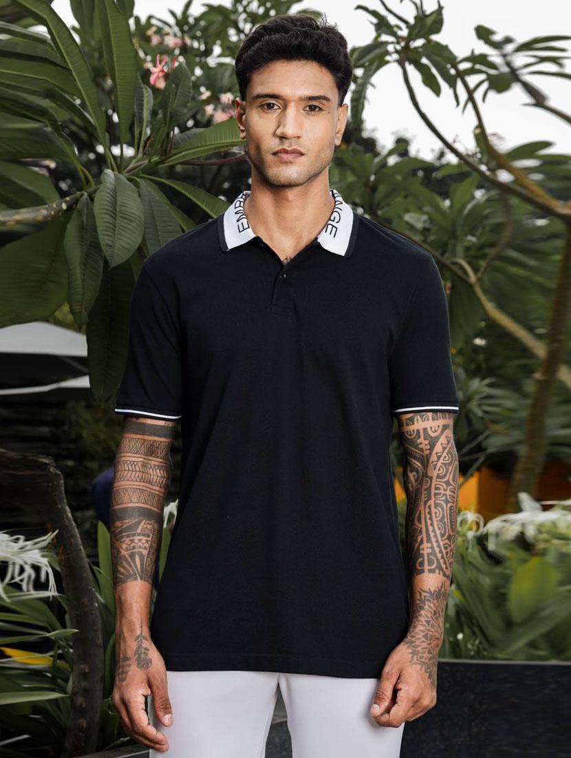 men solid short sleeve regular fit polo t-shirt - 21947885 - Standard Image - 1