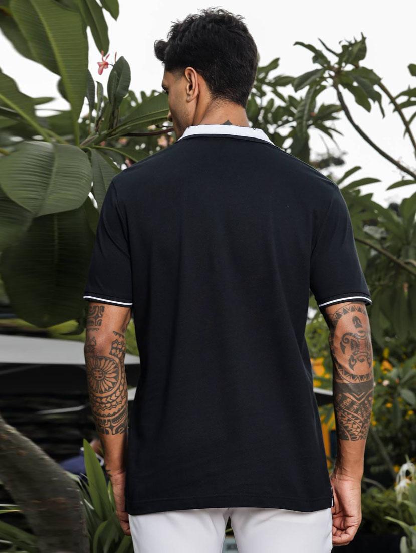 men solid short sleeve regular fit polo t-shirt - 21947885 - Standard Image - 4