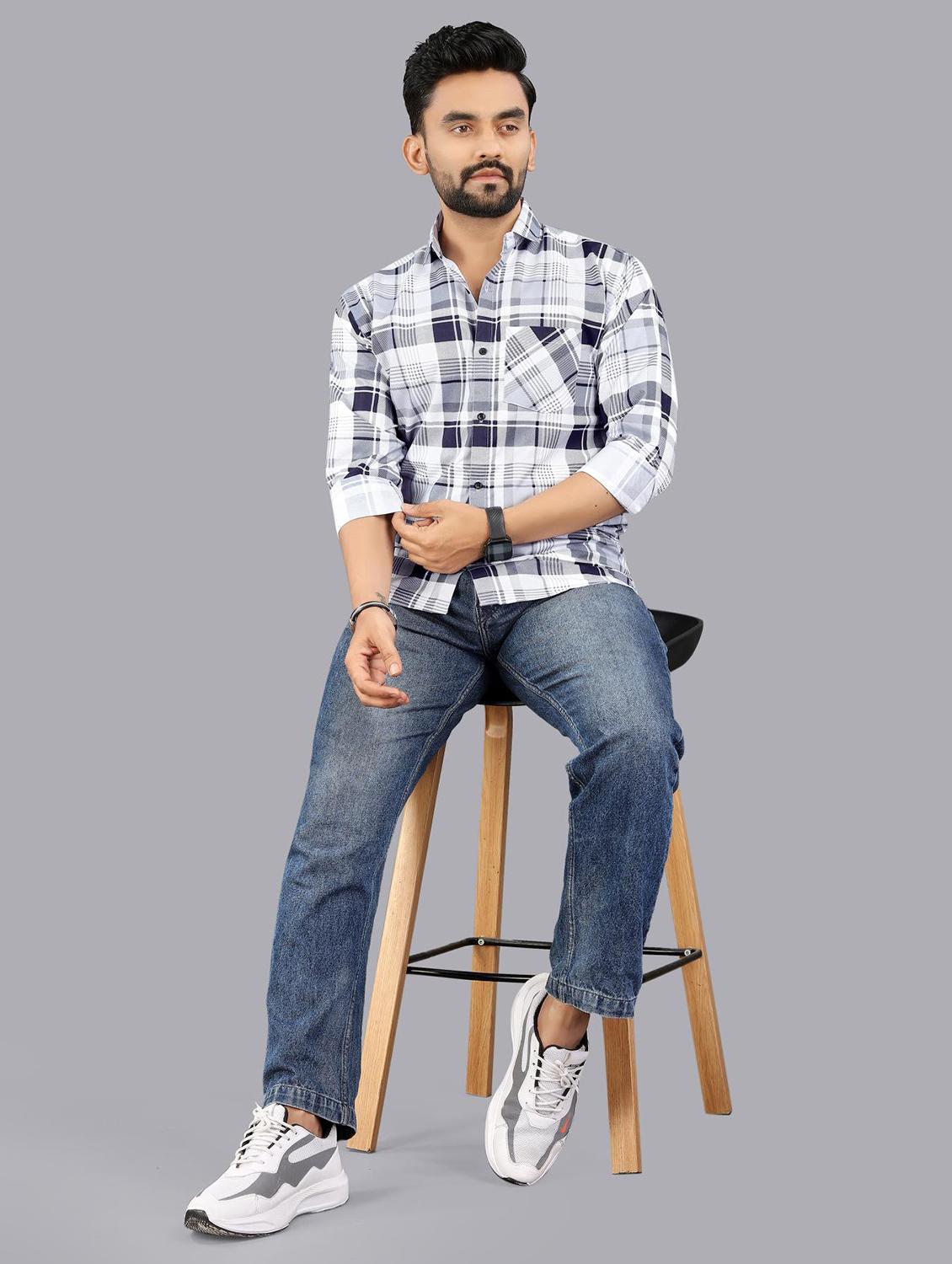 men checkered long sleeve regular fit casual shirt - 21947938 - Standard Image - 4