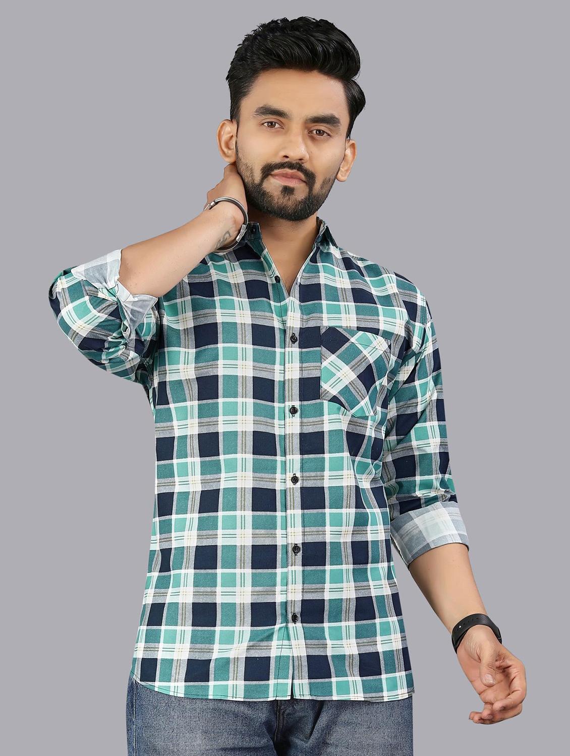 men checkered long sleeve regular fit casual shirt - 21947941 - Standard Image - 1