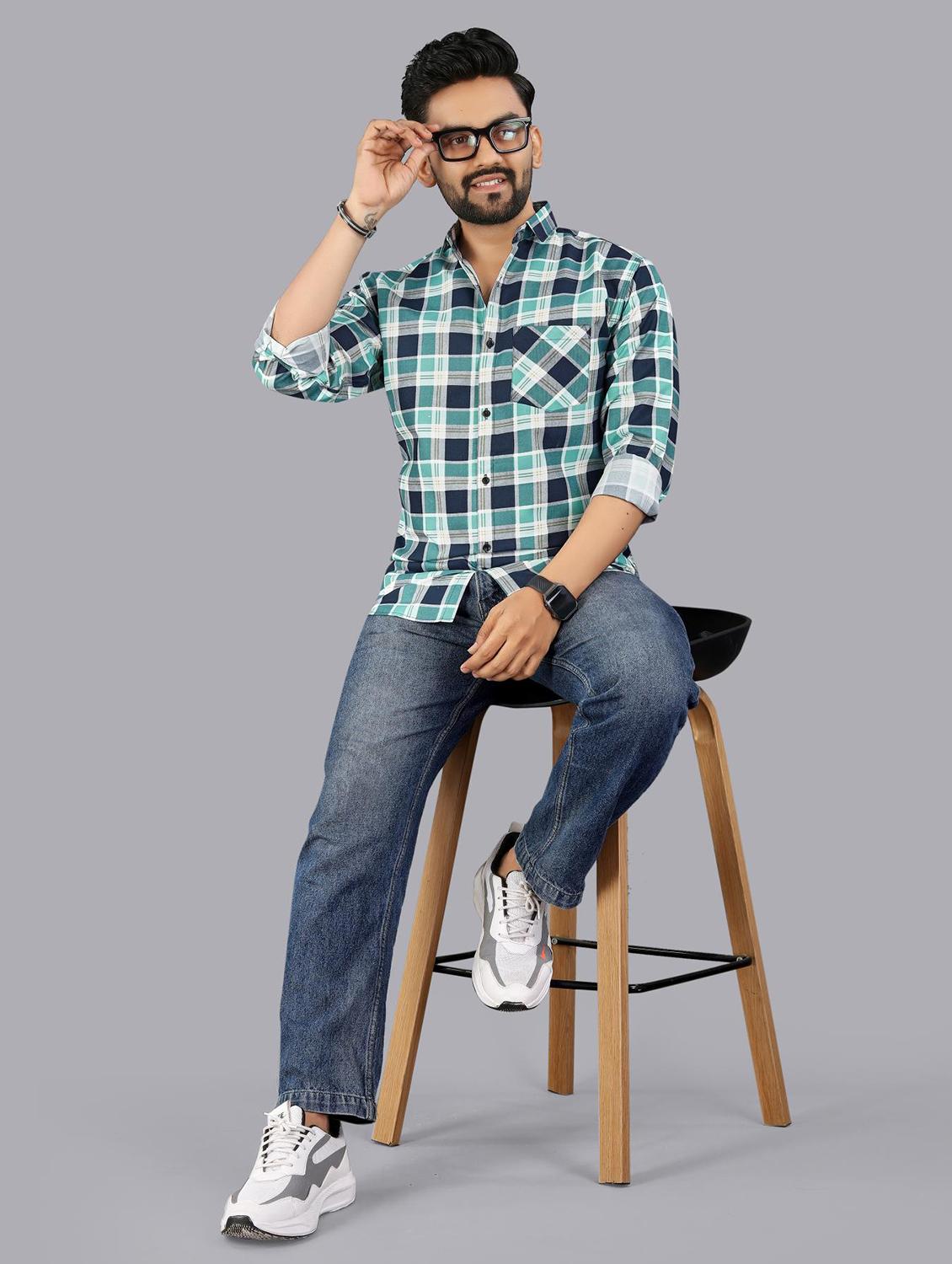 men checkered long sleeve regular fit casual shirt - 21947941 - Standard Image - 4