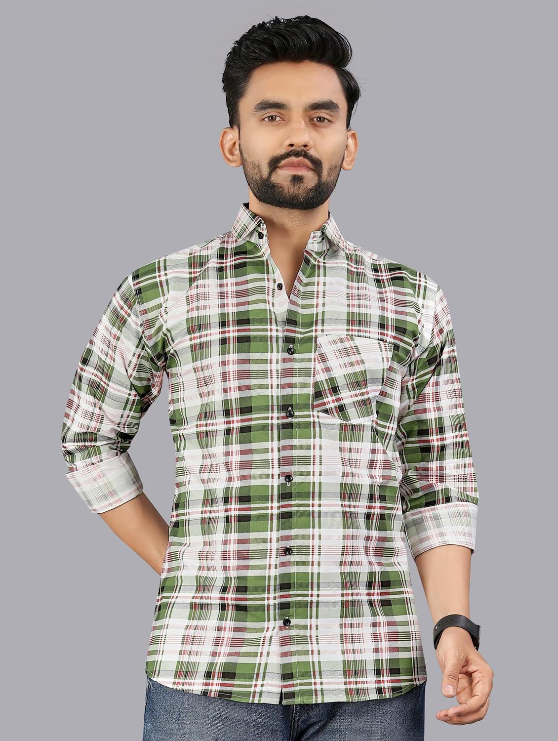 men checkered long sleeve regular fit casual shirt - 21947943 -  Standard Image - 1