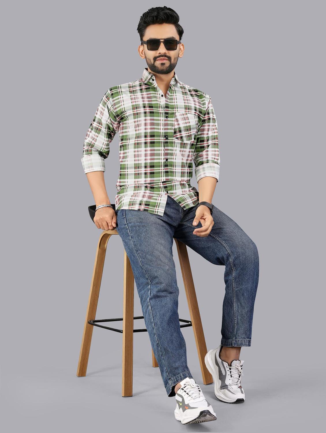 men checkered long sleeve regular fit casual shirt - 21947943 - Standard Image - 4