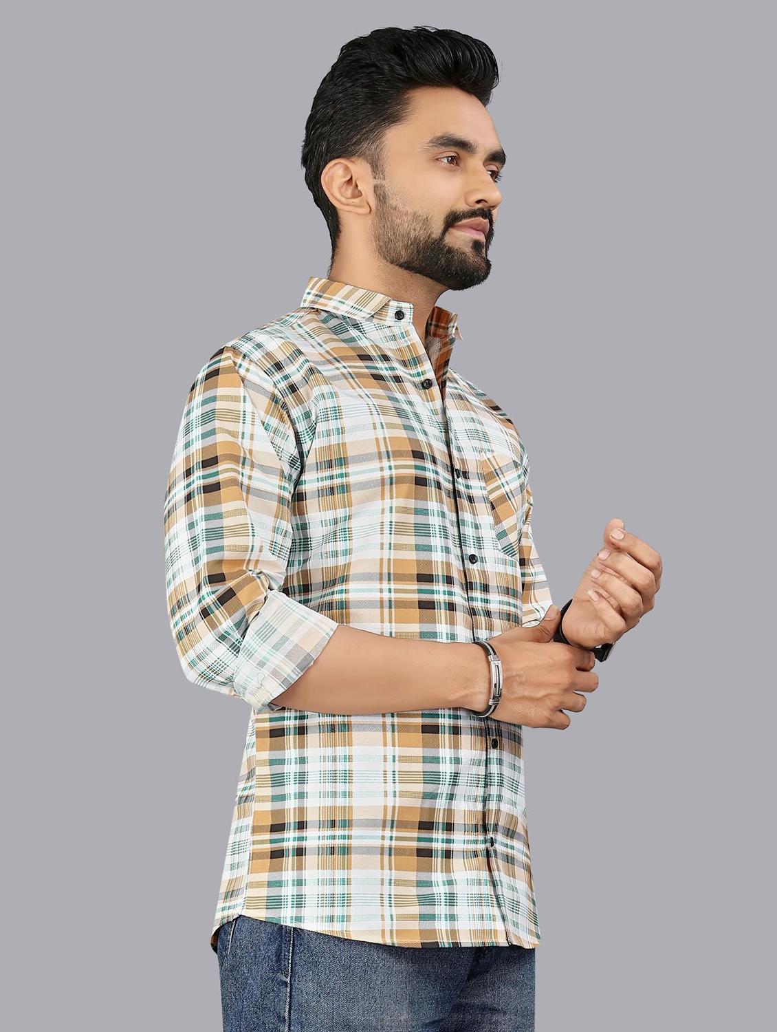 men checkered long sleeve regular fit casual shirt - 21947944 - Standard Image - 1