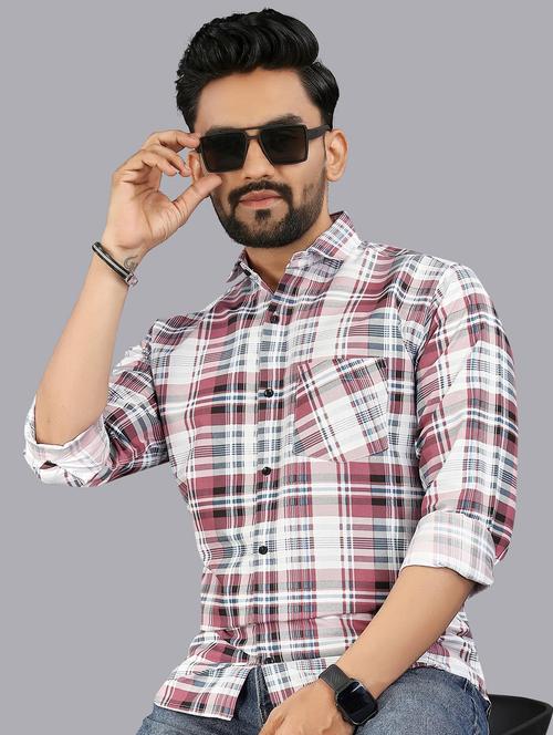 men checkered long sleeve regular fit casual shirt - 21947945 -  Standard Image - 0