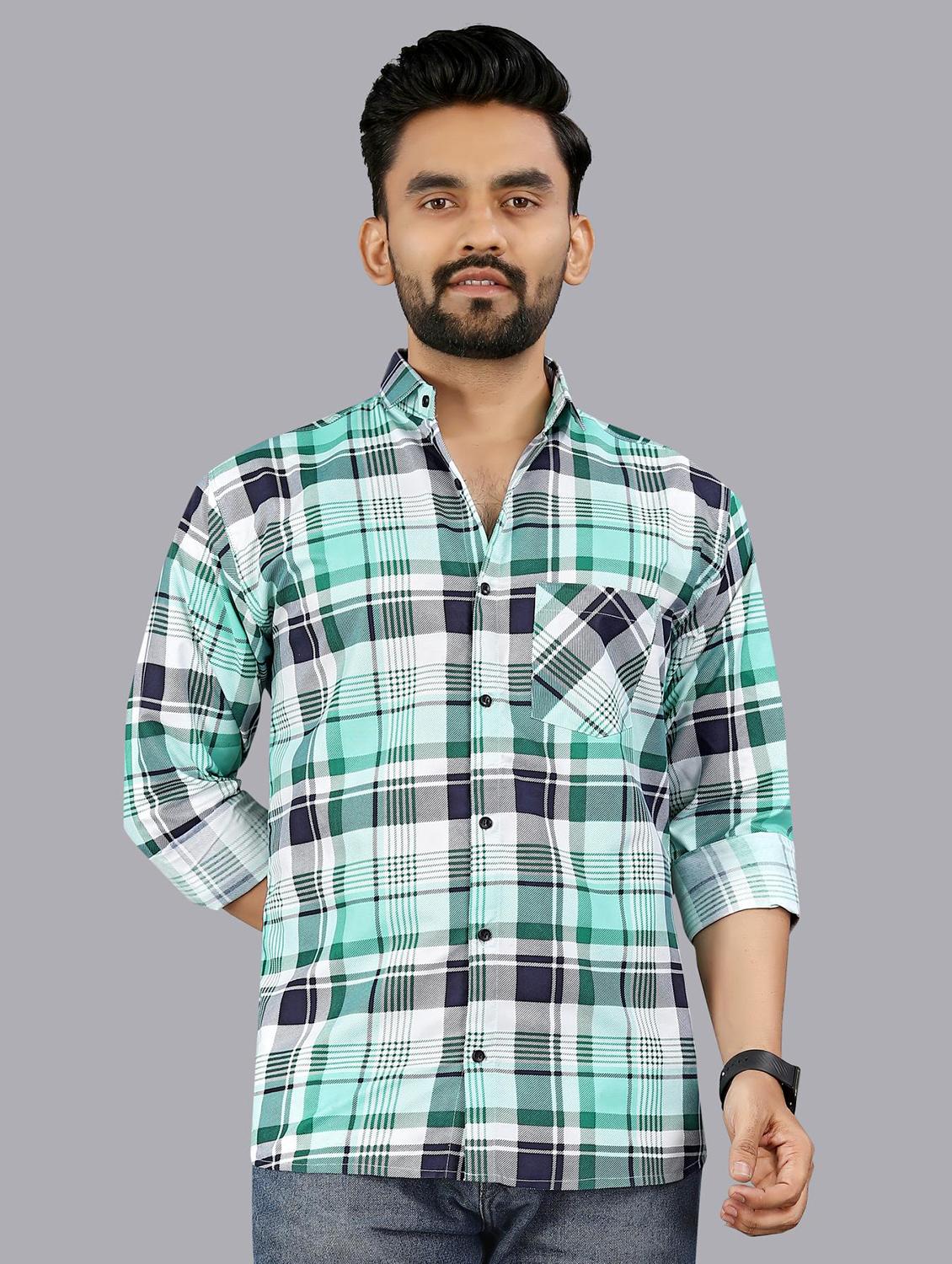 men checkered long sleeve regular fit casual shirt - 21947948 -  Standard Image - 1