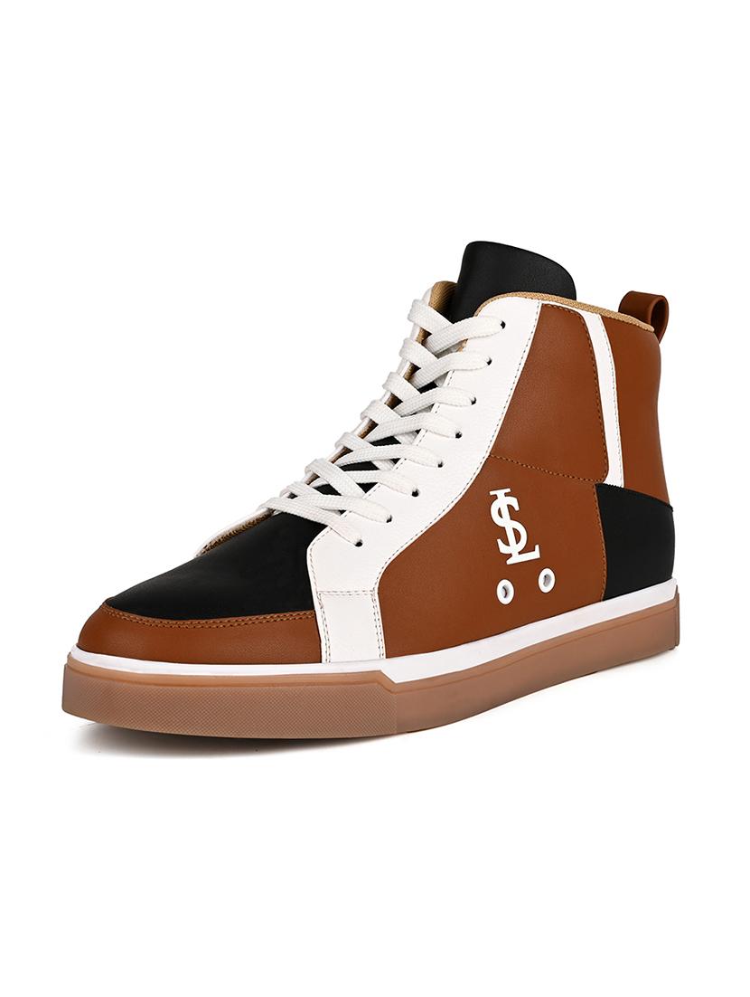men color block lace up high ankle sneaker - 21947981 -  Standard Image - 1