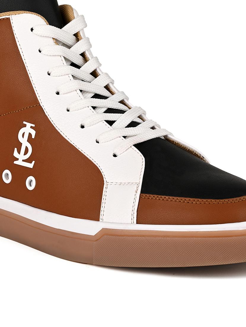 men color block lace up high ankle sneaker - 21947981 - Standard Image - 4