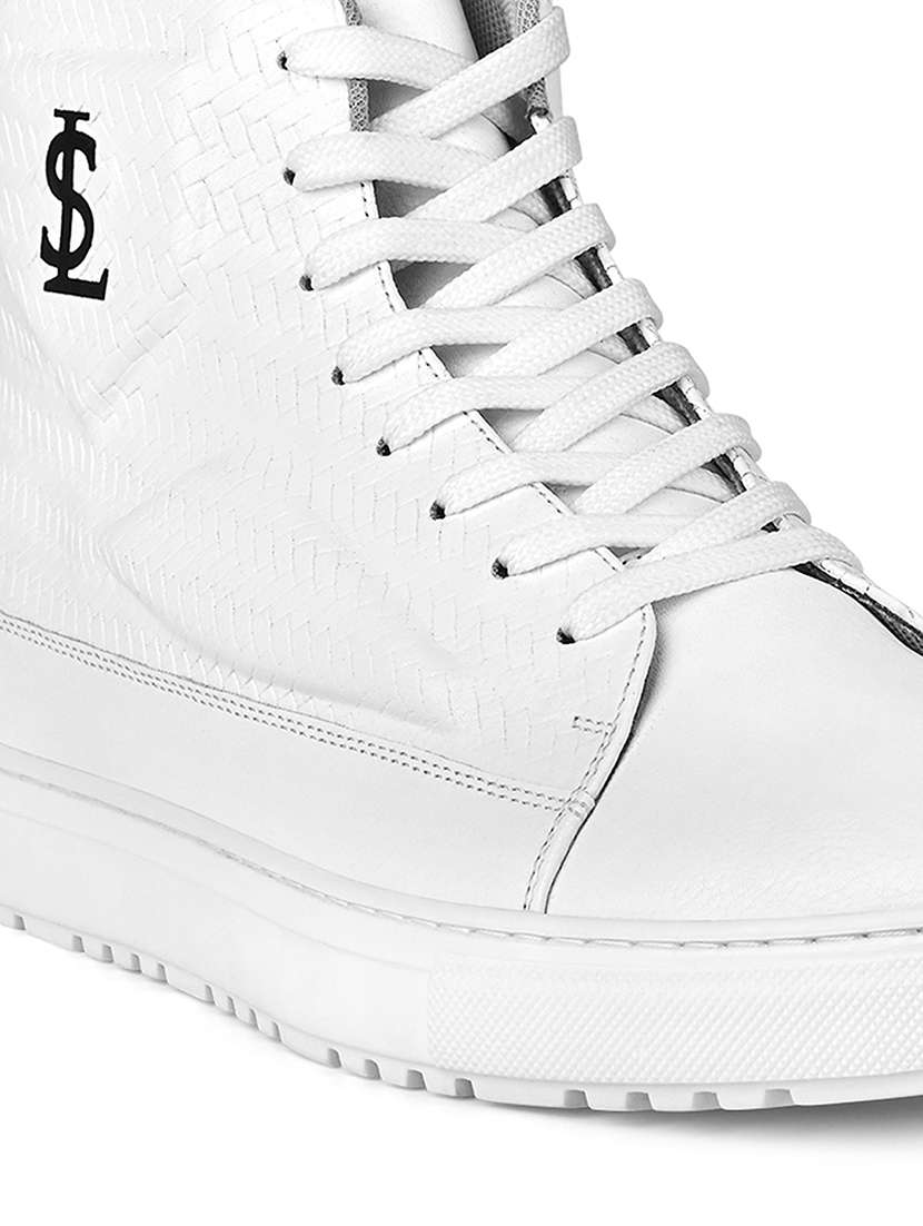 men white lace up high ankle sneaker - 21947982 - Standard Image - 4